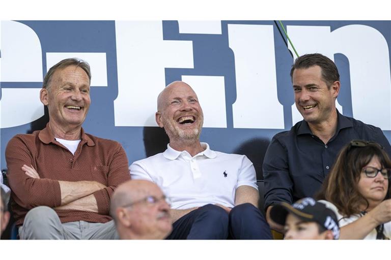 Von links: Dortmunds Geschäftsführer Hans-Joachim Watzke, Berater Matthias Sammer und BVB-Geschäftsführer Lars Ricken