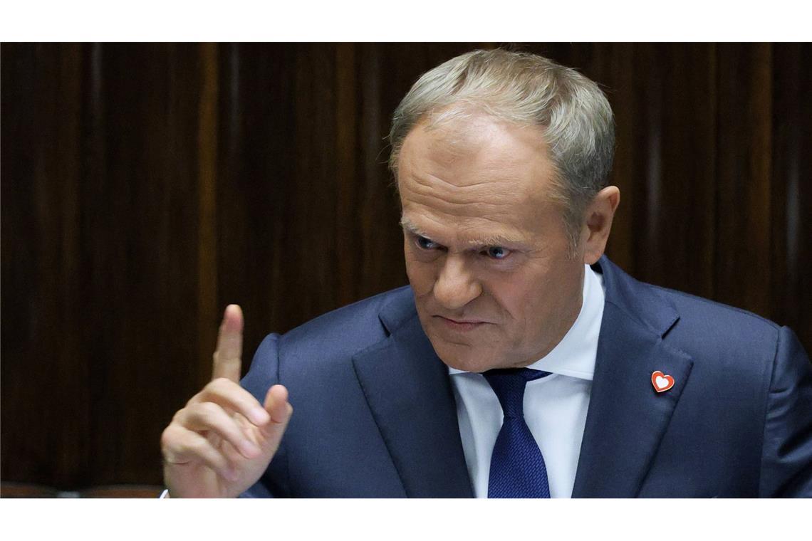 Polens Parlament spricht Tusks Regierung Vertrauen aus Vor der Vertrauensabstimmung gab Polens Regierungschef Donald Tusk im Parlament eine Regierungserklärung ab. (Foto aktuell)