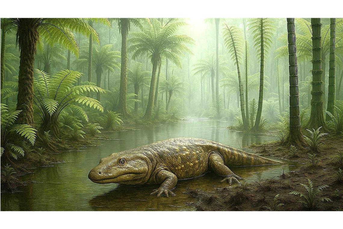 Überreste von uraltem Riesenlurch in Bayern entdeckt Vor mehr als 200 Millionen Jahren gingen in Bayern riesige Lurche wie Cyclotosaurier auf Beutefang.