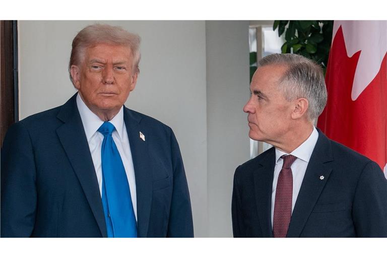 „Möchte mich nicht mit ihm treffen“ – US-Präsident weiter sauer auf Kanada Vor wenigen Wochen empfing US-Präsident Donald Trump (l) den kanadischen Premierminister Mark Carney im Weißen Haus.