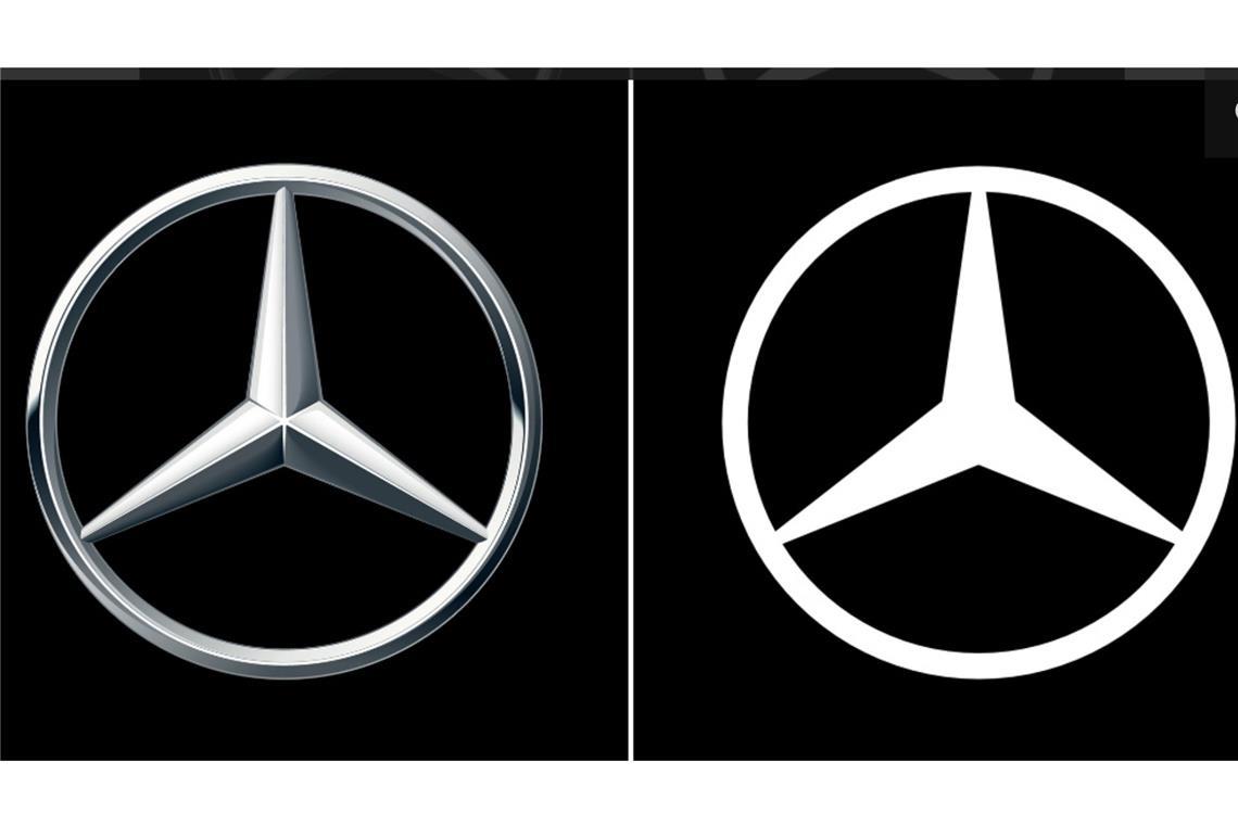 Unter einem neuen Stern – Mercedes modifiziert Markenzeichen Vorher (links), nachher: Der Mercedes-Stern hat sich verändert – nicht zum ersten Mal.