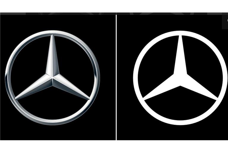 Vorher (links), nachher: Der Mercedes-Stern hat sich verändert – nicht zum ersten Mal.