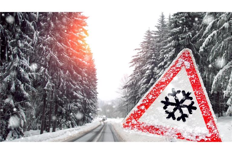 Vorsicht, Schneeglätte!