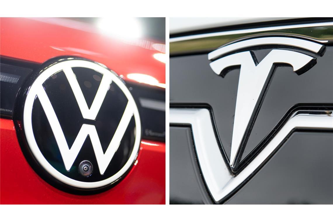 EU-Automarkt: Tesla rutscht weiter ab - VW im Aufwind VW verdoppelt E-Auto-Auslieferungen, Tesla halbiert sie.