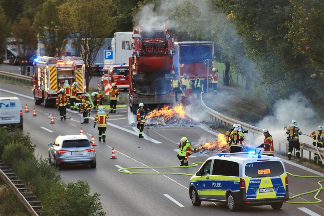 Paper burning in garbage truck on the B29