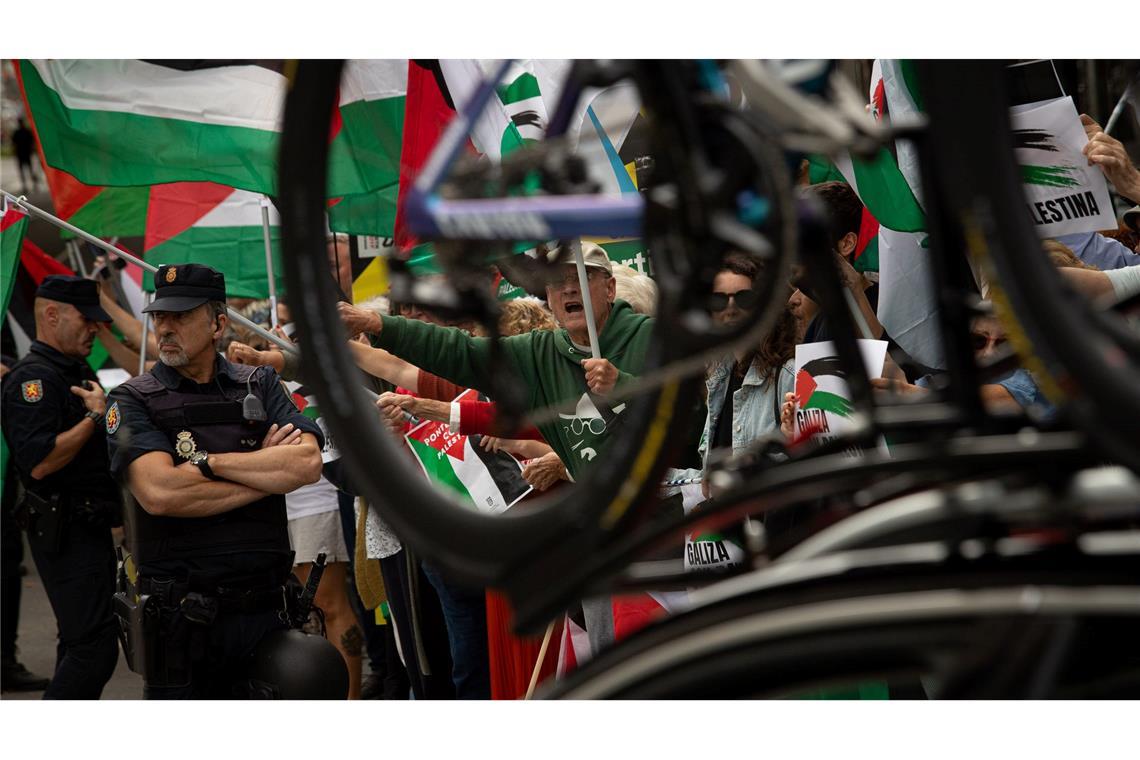 Wieder propalästinensische Proteste bei Vuelta Während der Rundfahrt gab es immer wieder große Proteste. (Archivbild)