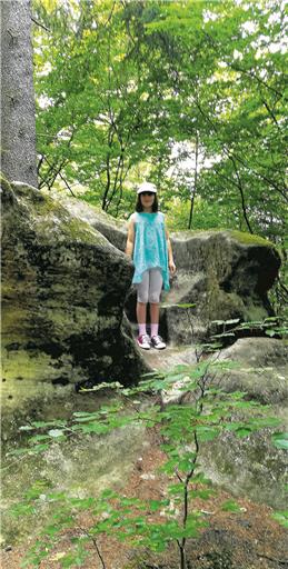 Während des Dreißigjährigen Kriegs soll der Urbacher Pfarrer von dieser Naturkanzel gepredigt haben. Das Naturdenkmal steht zwischen zwei Klingen. Foto: J. Stütz