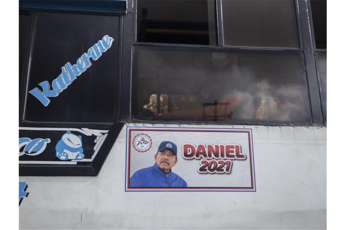 Wahlwerbung für Daniel Ortega. Foto: Miguel Andres/AP/dpa