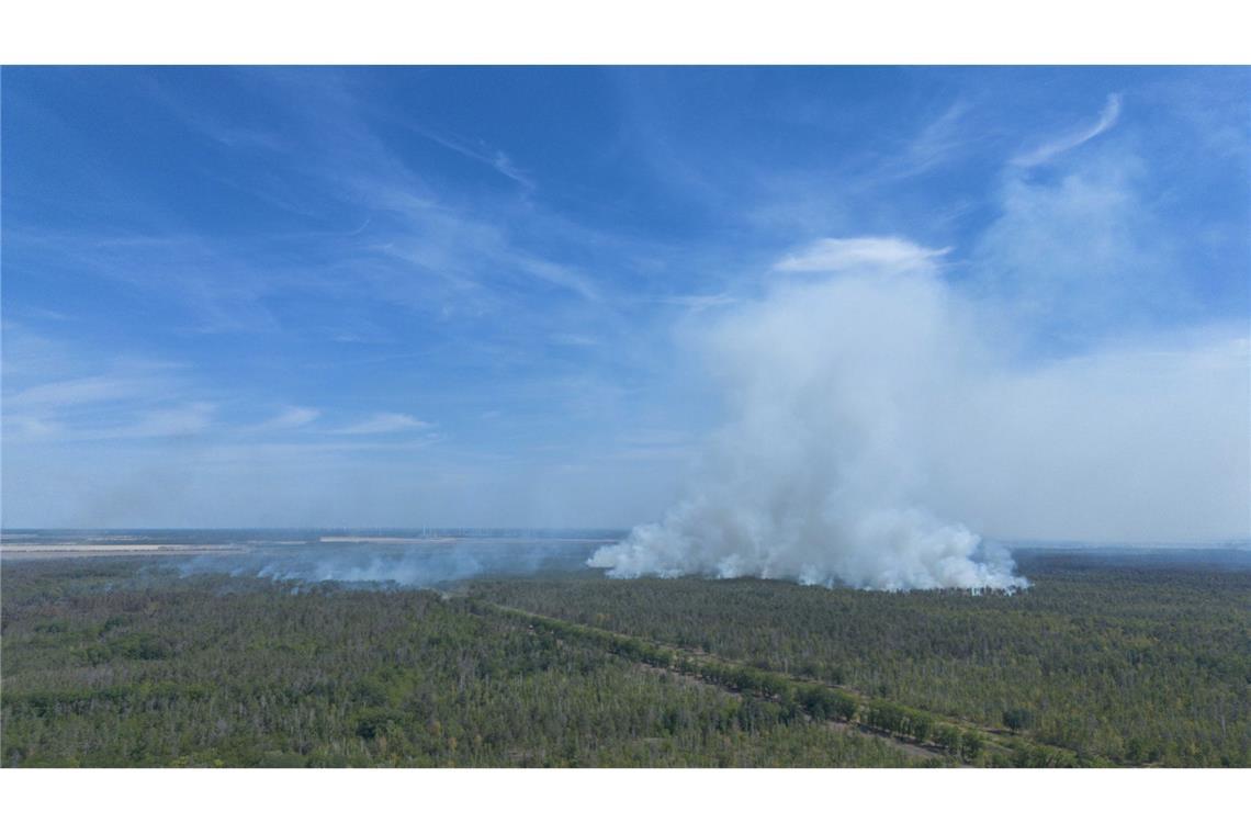 Waldbrände im Osten: Brandgeruch bis nach Berlin Wald- und Vegetationsbrand in der Gohrischheide im Landkreis Meißen.