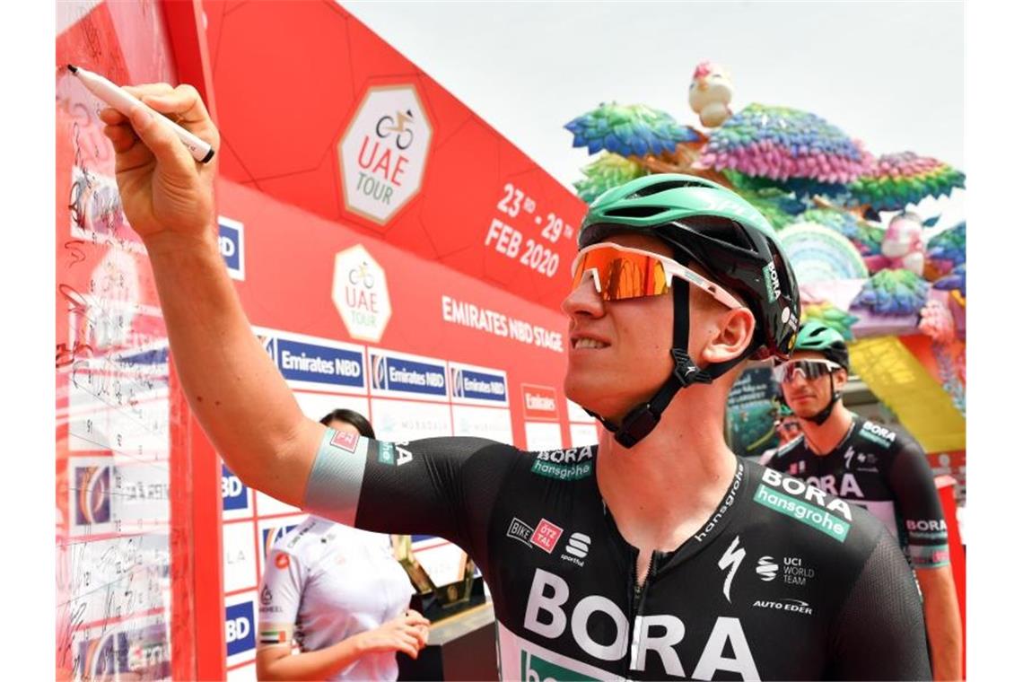 War bei der UAE Tour für sein Bora-hansgrohe-Team imn Einsatz: Pascal Ackermann. Foto: Lapresse/ Massimo Paolone/Lapresse via ZUMA Press/dpa