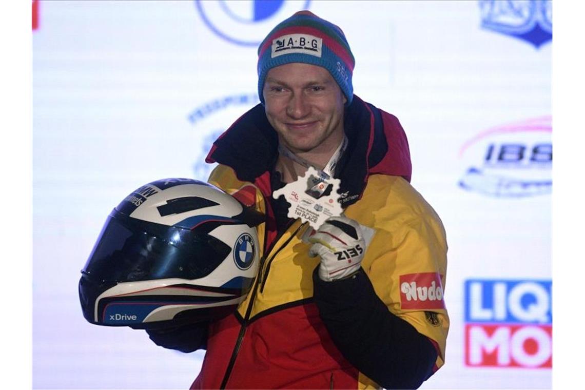 War in Sigulda wieder nicht zu schlagen: Bob-Pilot Francesco Friedrich. Foto: Roman Koksarov/AP/dpa