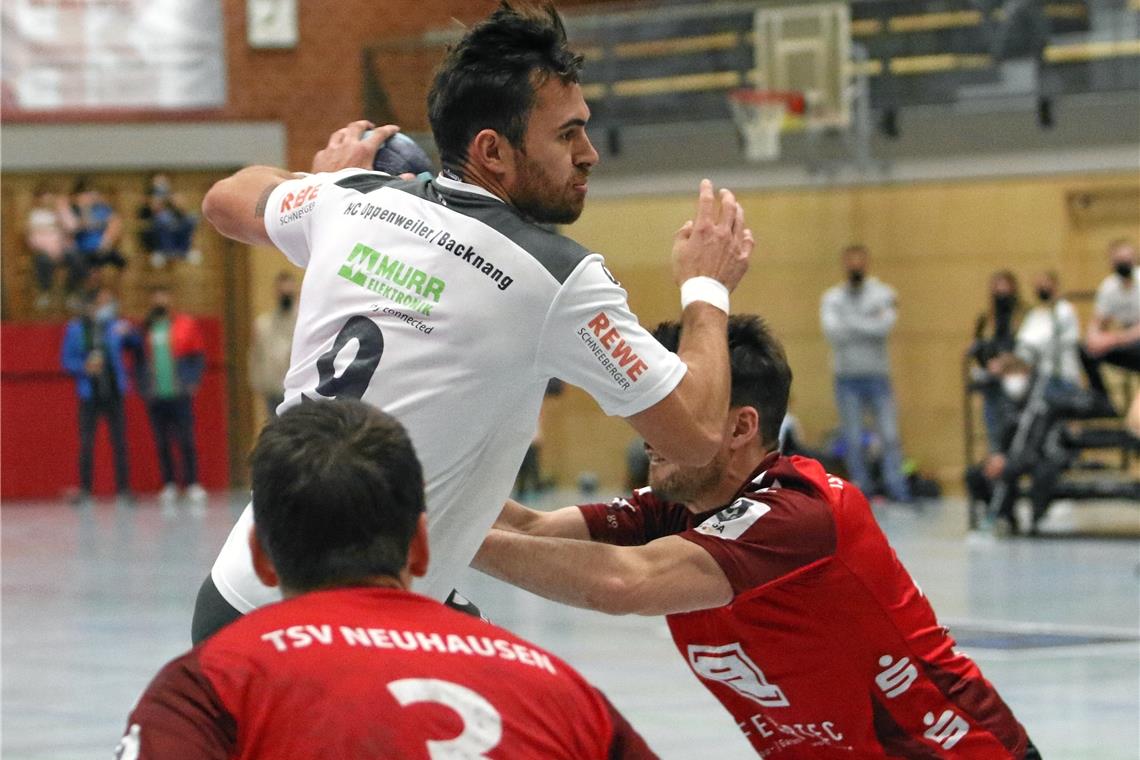 Torfestival findet für HCOB ein gutes Ende War mit acht Feldtoren der beste HCOB-Schütze: Ruben Sigle. Er setzte sich mit dem Team aus dem Murrtal mit 39:34 durch. Foto: A. Hornauer