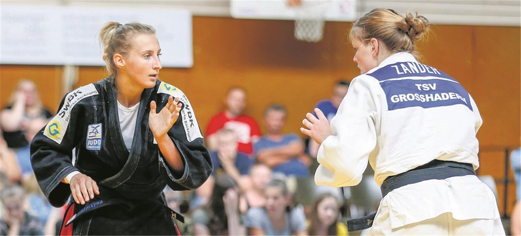 War wie einige Teamkolleginnen zuletzt beim Grand Slam in Abu Dhabi aktiv, soll am Samstag aber für die TSG Backnang angreifen: Martyna Trajdos (links), die Europameisterin von 2015. Foto: A. Becher