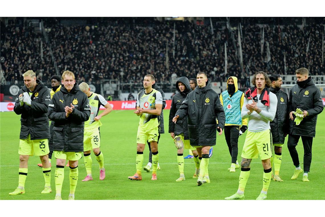 Waren nicht zufrieden mit dem 3:3: die Spieler von Borussia Dortmund.