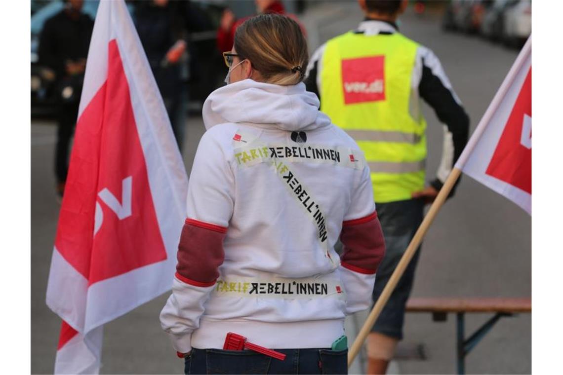 Warnstreik bei der Stadtentwässerung Augsburg. Foto: Karl-Josef Hildenbrand/dpa