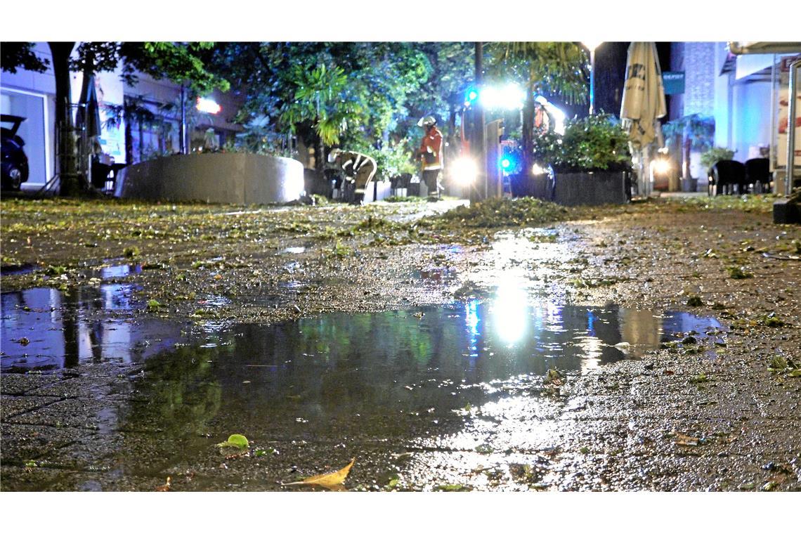 Wassermassen in der Innenstadt