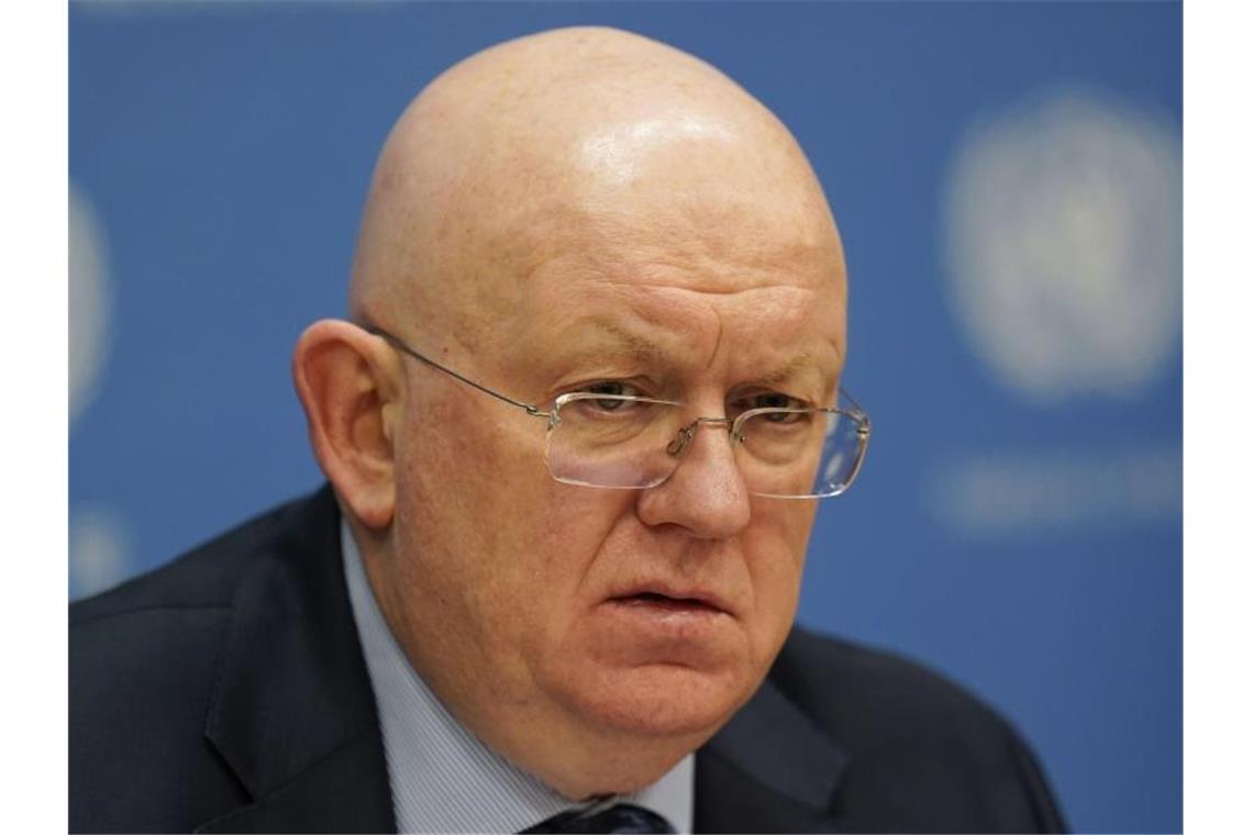 USA weisen russische Diplomaten bei Vereinten Nationen aus Wassili Nebensja, Russlands Botschafter bei den Vereinten Nationen und derzeitiger Präsident des Sicherheitsrats der Vereinten Nationen. Foto: Seth Wenig/AP/dpa