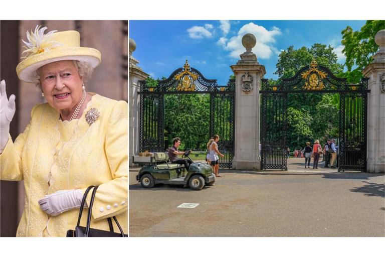 Wegen einer Statue für Queen Elizabeth (l.) soll das denkmalgeschützte  Malborough Gate ab- und an anderer Stelle wieder aufgebaut werden.