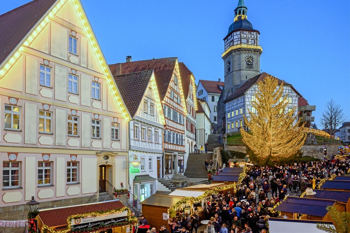 Weihnachtsmärkte wie der in Backnang warten bis Weihnachten auf zahlreiche Besucherinnen und Besucher. Archivfoto: Stephan Haase