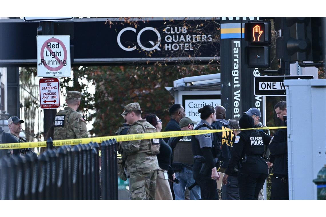 Zwei Nationalgardisten  in der Nähe des Weißen Hauses niedergeschossen