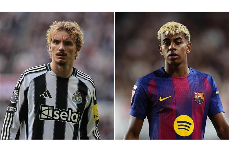 Werden am Donnerstag in der Champions League nicht aufeinander treffen: Ex-VfB-Stürmer Nick Woltemade und Barcelona-Jungstar Lamine Jamal.