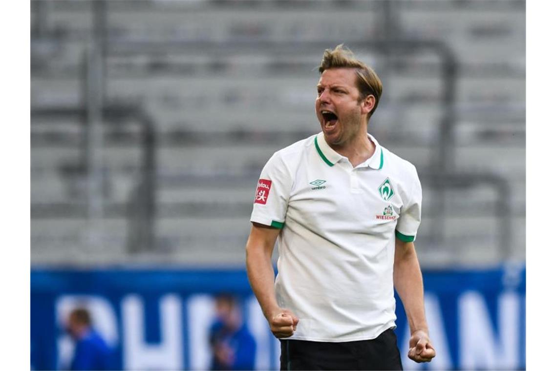 Werder-Trainer Florian Kohfeldt hofft auf ein weiteres Erfolgserlebnis im Abstiegskampf. Foto: Bernd Thissen/dpa-Pool/dpa