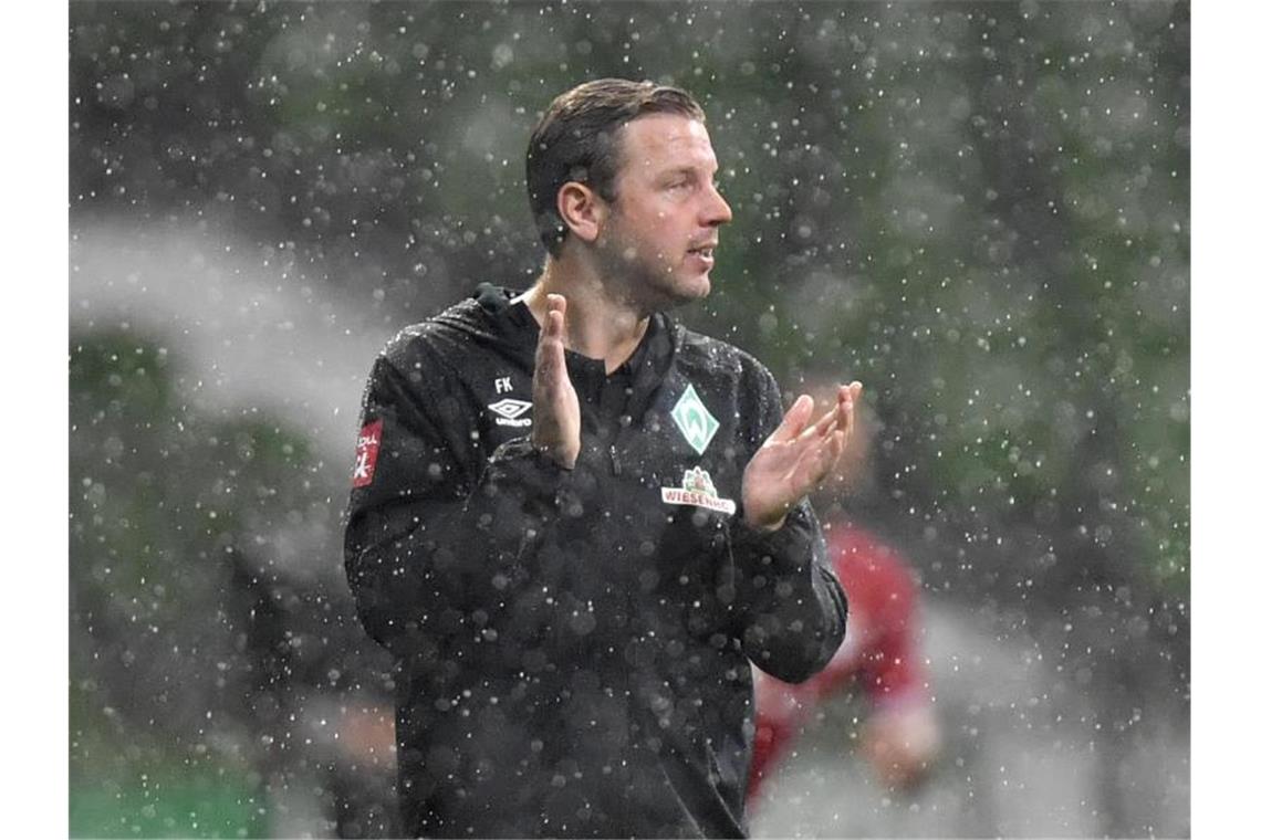 Werder-Trainer Florian Kohfeldt trifft mit seinem Team in der Relegation auf den 1. FC Heidenheim. Foto: Martin Meissner/AP-Pool/dpa