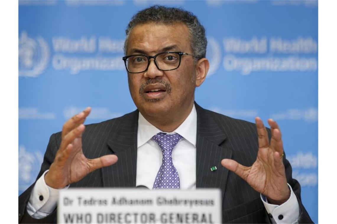 Der Kampf um Corona-Impfstoffe: Kluft zwischen Nord und Süd WHO-Chef Tedros Adhanom Ghebreyesus appelliert an reiche Länder: Gebt Impfstoff ab. Foto: Salvatore Di Nolfi/KEYSTONE/dpa