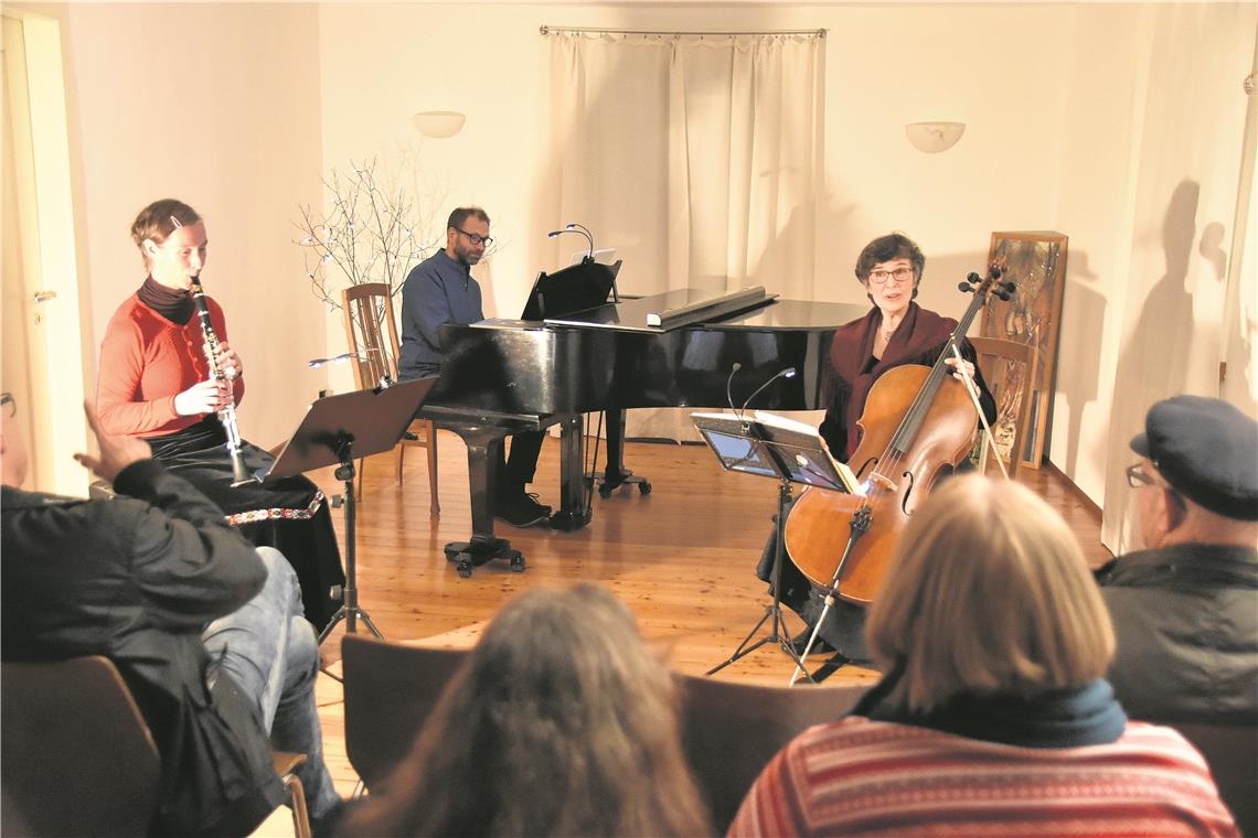 Wiegenlieder wurden von Sängerin Simone Alex-Kummer (rechts), Cindy Velz (Klarinette) und Gerhard Kleesattel (Klavier) präsentiert.