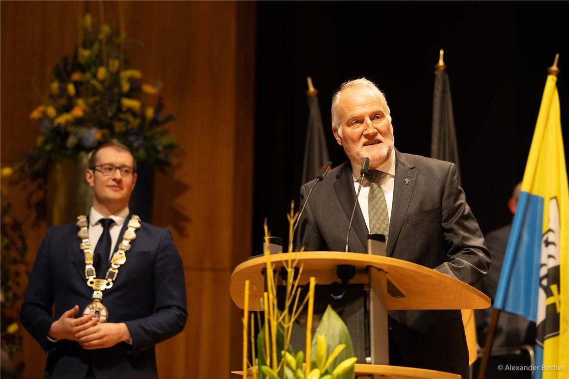 Wilfried Braun beim Neujahrsempfang der Stadt Backnang im Backnanger Bürgerhaus