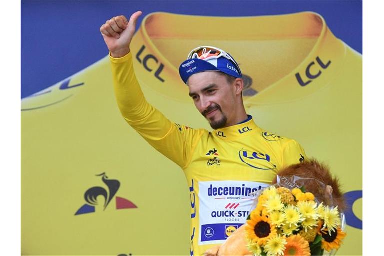 Will das Gelbe Trikot einfach nicht ausziehen: Julian Alaphilippe. Foto: David Stockman/BELGA