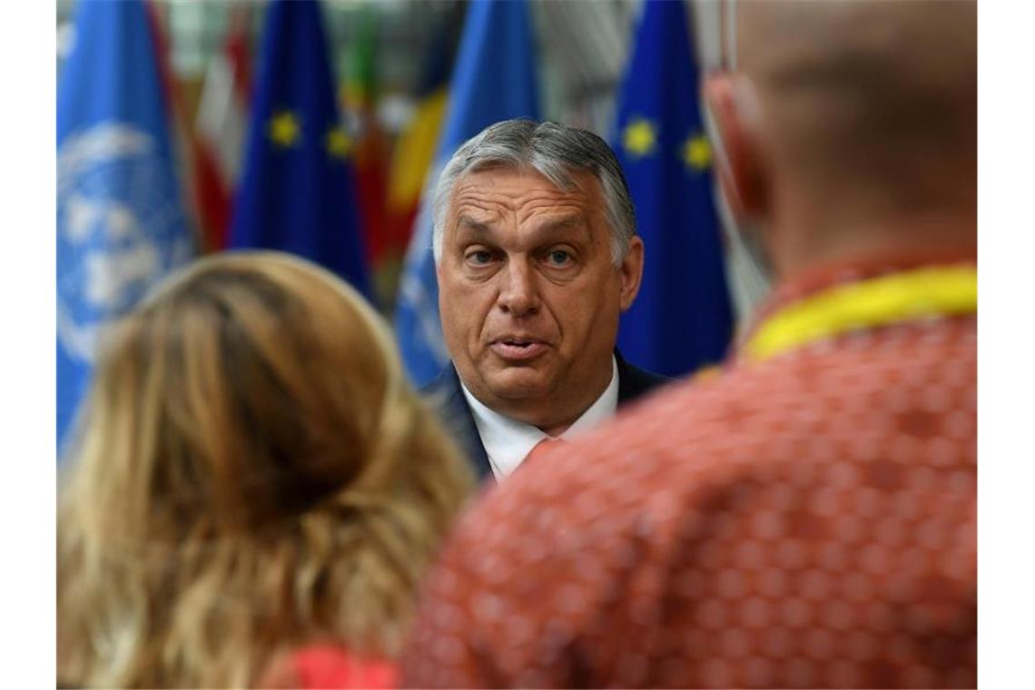 Rutte: Ungarn hat in der EU „nichts mehr zu suchen“ Will das geltende Gesetz keinesfalls wieder zurückziehen: Viktor Orban, Ministerpräsident von Ungarn. Foto: John Thys/AFP/AP/dpa