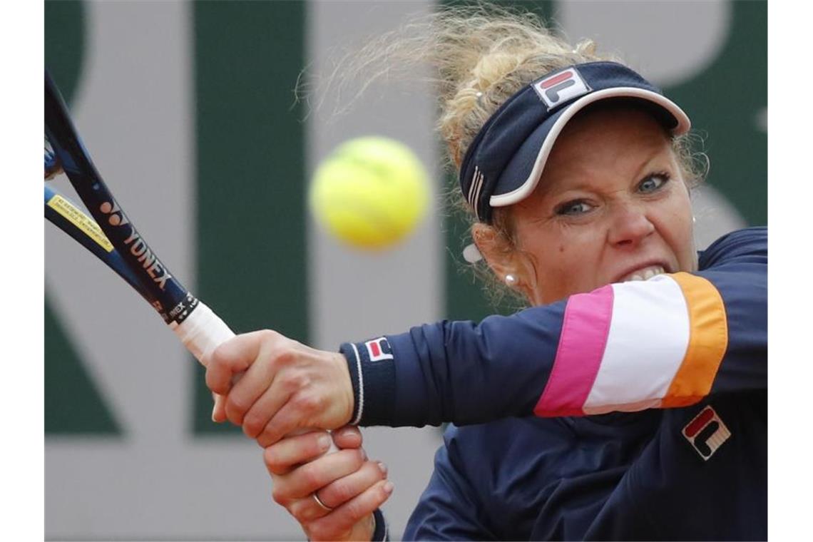 Will das Halbfinale der French Open erreichen: Laura Siegemund in Aktion. Foto: Christophe Ena/AP/dpa
