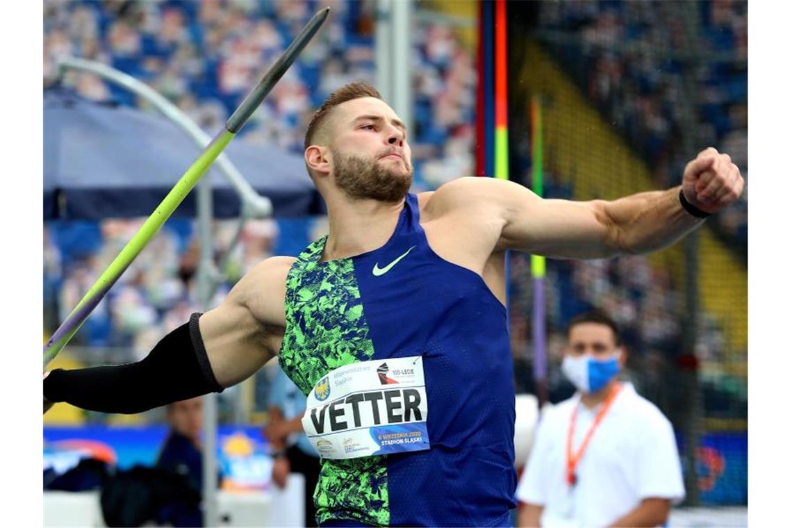 Will in Tokio 2021 um Olympia-Gold mitwerfen: Johannes Vetter. Foto: Andrzej Grygiel/PAP/dpa