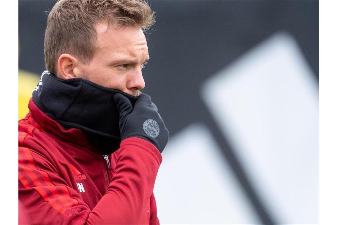 Bayern siegesgewiss: „Lissabon mit drei Punkten verlassen“ Will mit drei Punkten zurück aus Lissabon nach München reisen: Bayern-Coach Julian Nagelsmann. Foto: Sven Hoppe/dpa