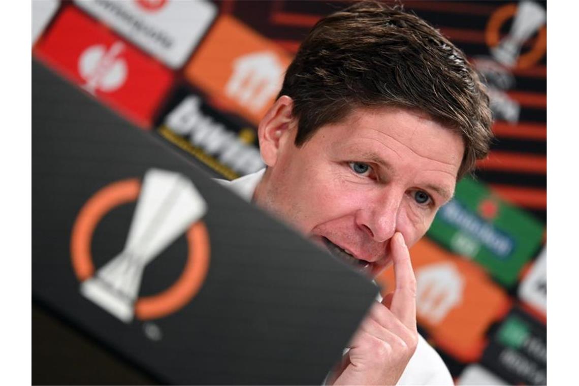 Eintracht Frankfurt will gegen Antwerpen ins Achtelfinale Will mit Eintracht Frankfurt den Einzug ins Achtelfinale der Europa League klarmachen: Cheftrainer Oliver Glasner. Foto: Arne Dedert/dpa
