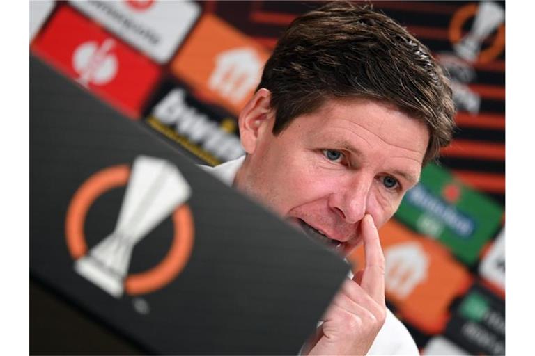 Will mit Eintracht Frankfurt den Einzug ins Achtelfinale der Europa League klarmachen: Cheftrainer Oliver Glasner. Foto: Arne Dedert/dpa