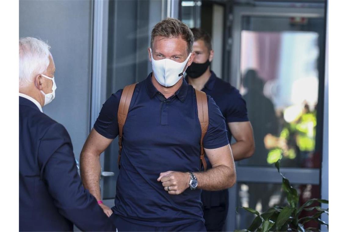 RB Leipzig und die Königsklasse: Lehrgeld und Lissabon Will mit Leipzig ins Königsklassen-Halbfinale: RB-Coach Julian Nagelsmann. Foto: Carlos Rodrigues/UEFA via Getty Images/dpa