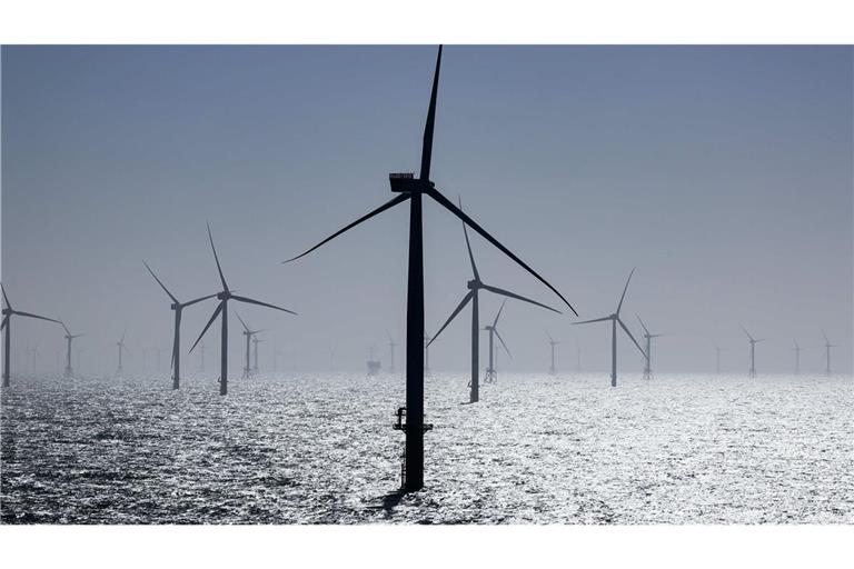 Windräder stehen in einem Windpark in der Nordsee. (Archivbild)