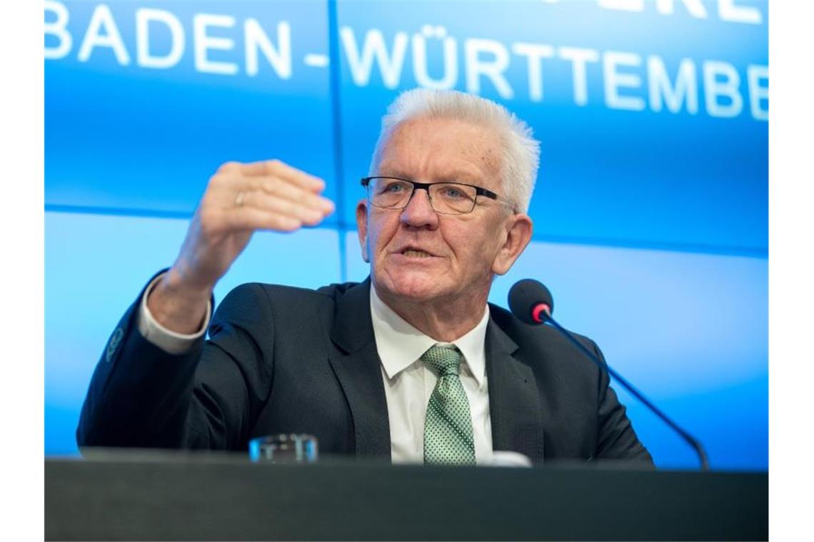 Winfried Kretschmann (Bündnis 90/Die Grünen), Ministerpräsident von Baden-Württemberg, spricht. Foto: Sebastian Gollnow/dpa