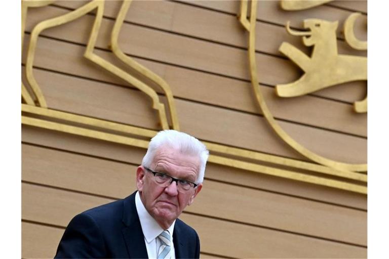 Winfried Kretschmann (Bündnis 90/Die Grünen), Ministerpräsident von Baden-Württemberg, spricht. Foto: Marijan Murat/dpa