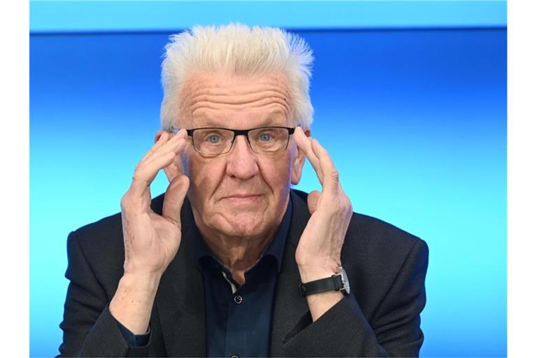 Winfried Kretschmann (Bündnis 90/Die Grünen), Ministerpräsident von Baden-Württemberg, spricht. Foto: Bernd Weißbrod/dpa