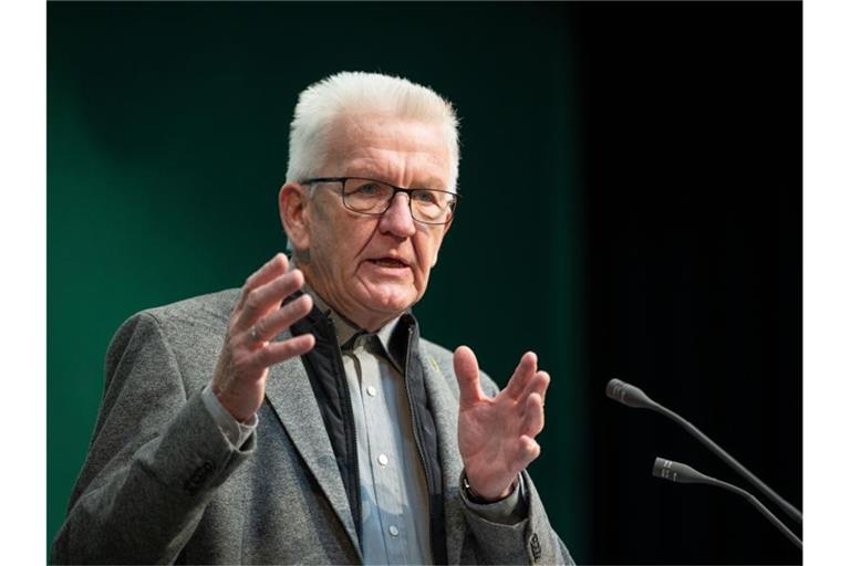 Winfried Kretschmann spricht beim Landesparteitag der Grünen Baden-Württemberg. Foto: Marijan Murat/dpa