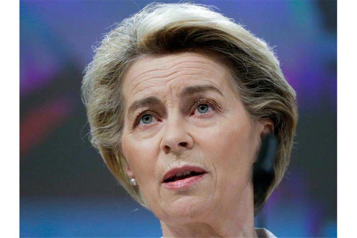 „Wir haben uns ehrgeizige Ziele gesetzt“, sagt Kommissionspräsidentin Ursula von der Leyen. Foto: Aris Oikonomou/Pool AFP/AP/dpa