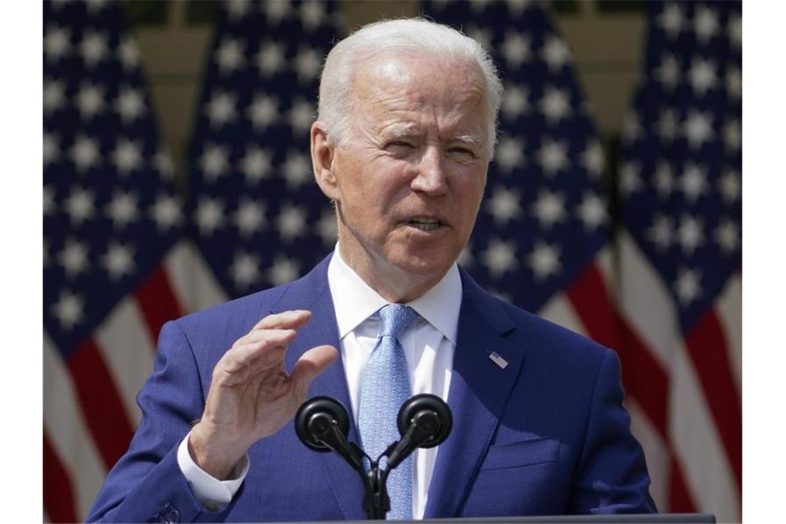 Biden kündigt Abzug aus Afghanistan bis 11. September an „Wir sind nach Afghanistan gegangen wegen eines schrecklichen Angriffs, der vor 20 Jahren geschah“, sagt Biden. „Das kann nicht erklären, warum wir 2021 dort bleiben sollten.“. Foto: Andrew Harnik/AP/dpa