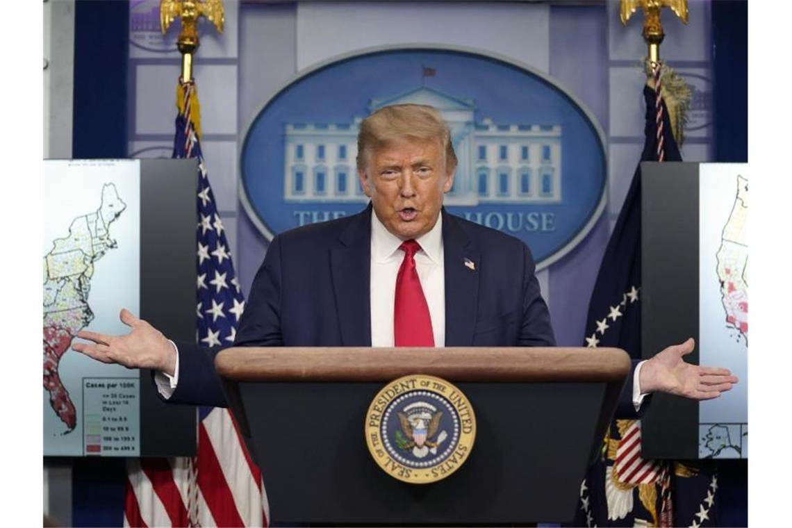 Trump macht kehrt: Parteitag in Florida abgesagt Wird nicht in Florida bei einer Großveranstaltung gekürt: US-Präsident Donald Trump. Foto: Evan Vucci/AP/dpa