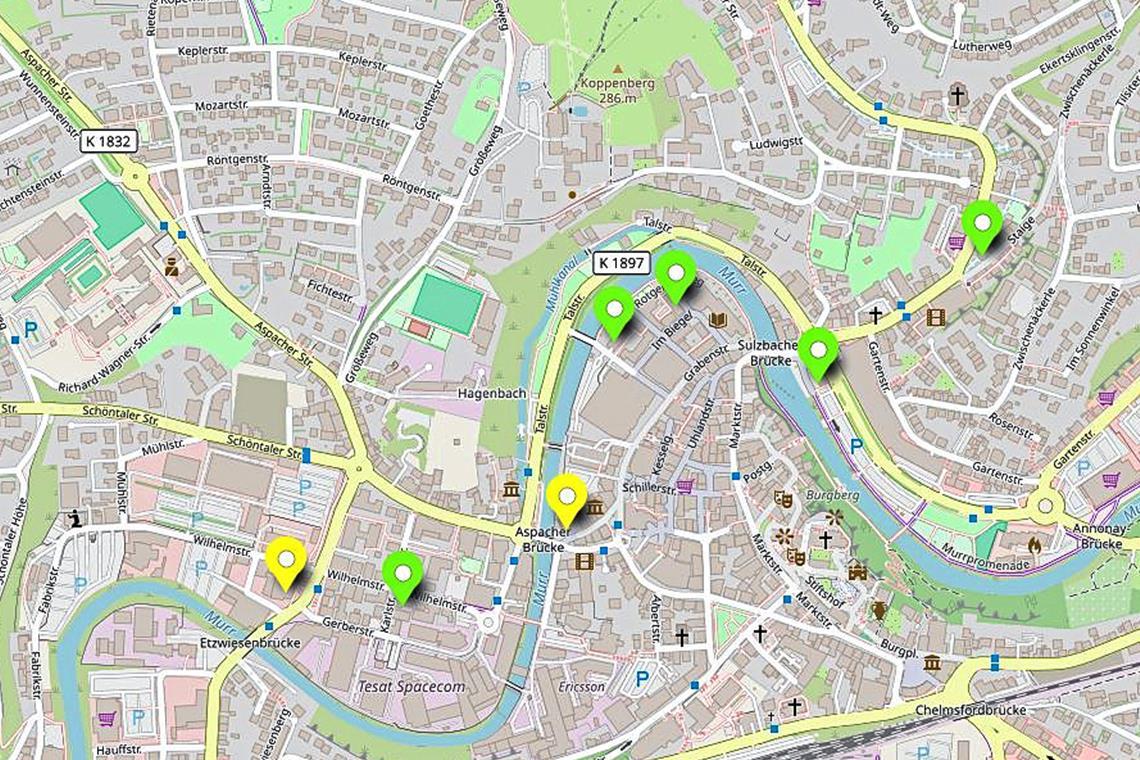 Wo ist in und um Backnang in den kommenden Wochen Public Viewing geboten? Das zeigt unsere interaktive Karte. Screenshot: Redaktion