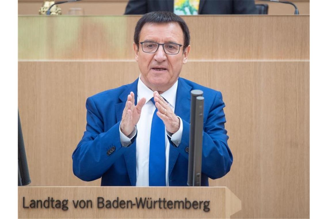 Wolfgang Reinhart, CDU-Fraktionsvorsitzender im Landtag von Baden-Württemberg, gestikuliert. Foto: Marijan Murat/dpa/Archivbild