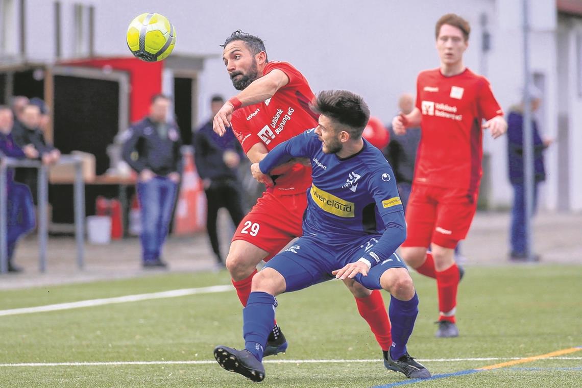 Wollen ihre ganze Kampfkraft in die Waagschale werfen, um in Gmünd zu gewinnen: Michele Varallo und die TSG-Fußballer. Foto: A. Becher