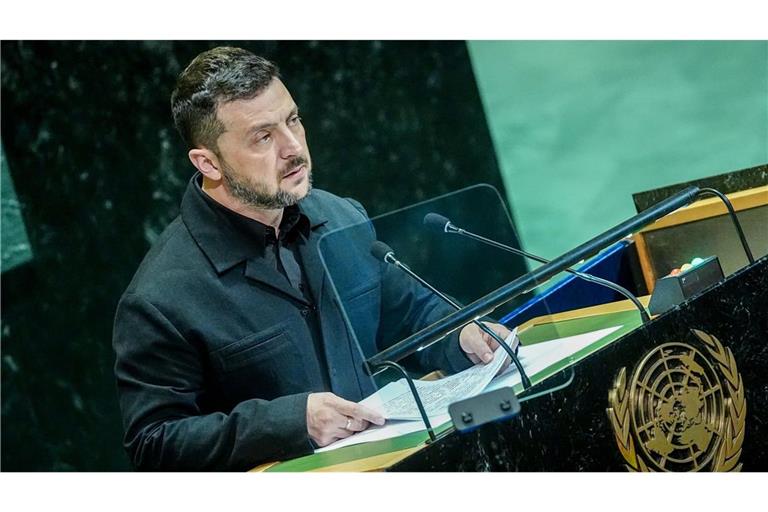 Wolodymyr Selenskyj spricht bei der Generaldebatte der UN-Vollversammlung in New York